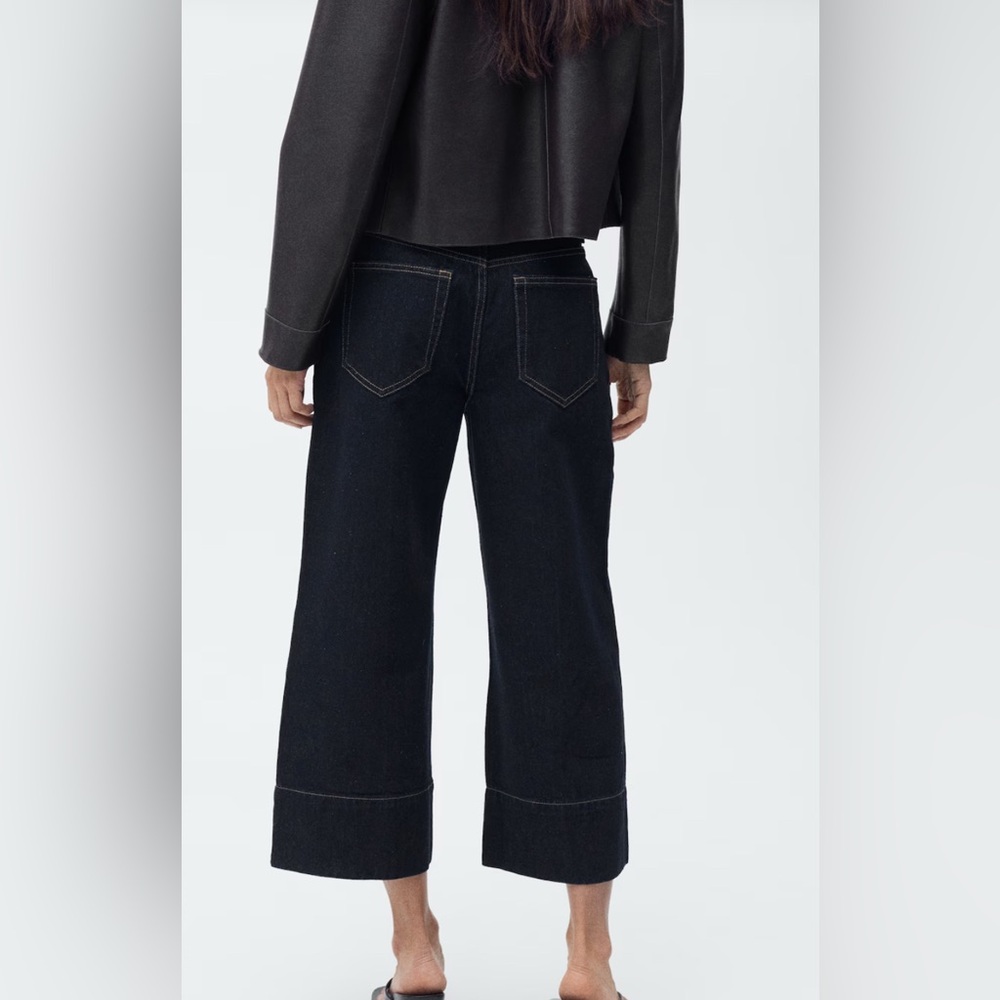 Mango Dark Blue Cropped Jeans - Picture 2 of 8